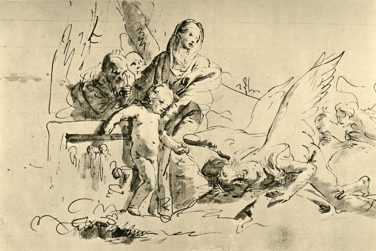 Szent Család és Angyalok, 18. század közepe, 1928 alkotó: Giovanni Battista Tiepolo