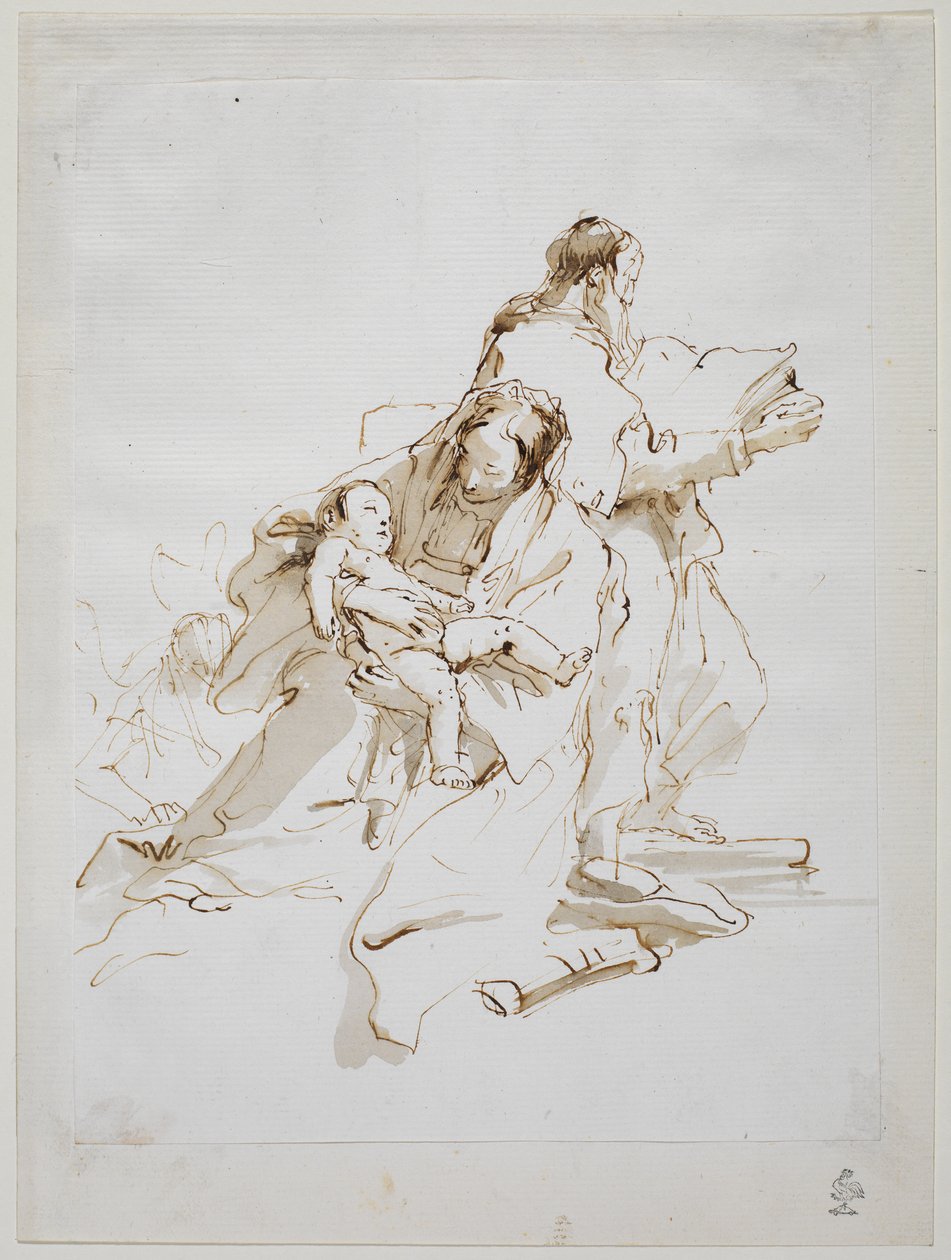 Szent Család Reading Szent Józseffel, 1757 körül alkotó: Giovanni Battista Tiepolo