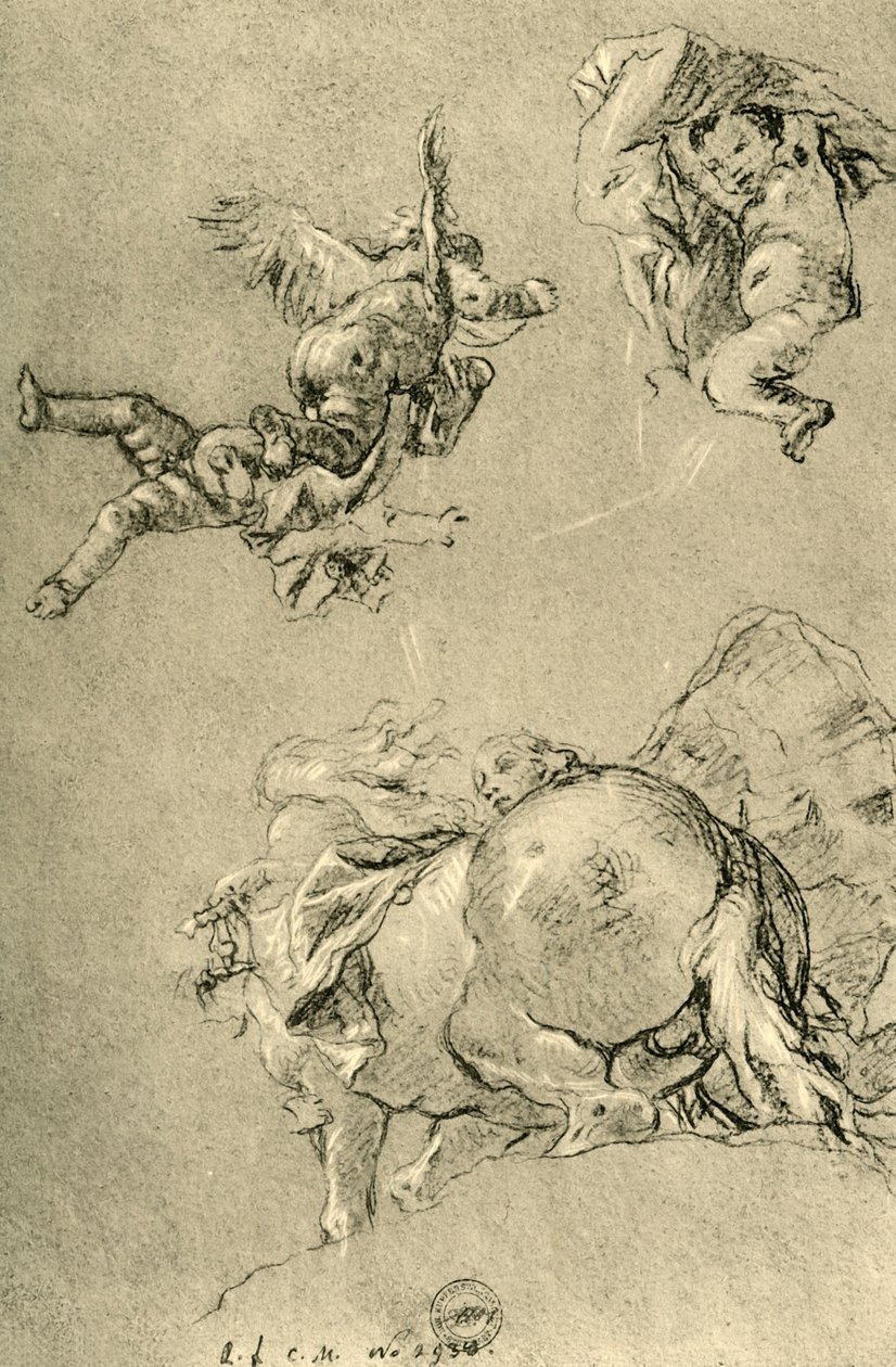 Lebegő Ámor és az egyik Hora naplóval, 1752-1753, 1928 alkotó: Giovanni Battista Tiepolo