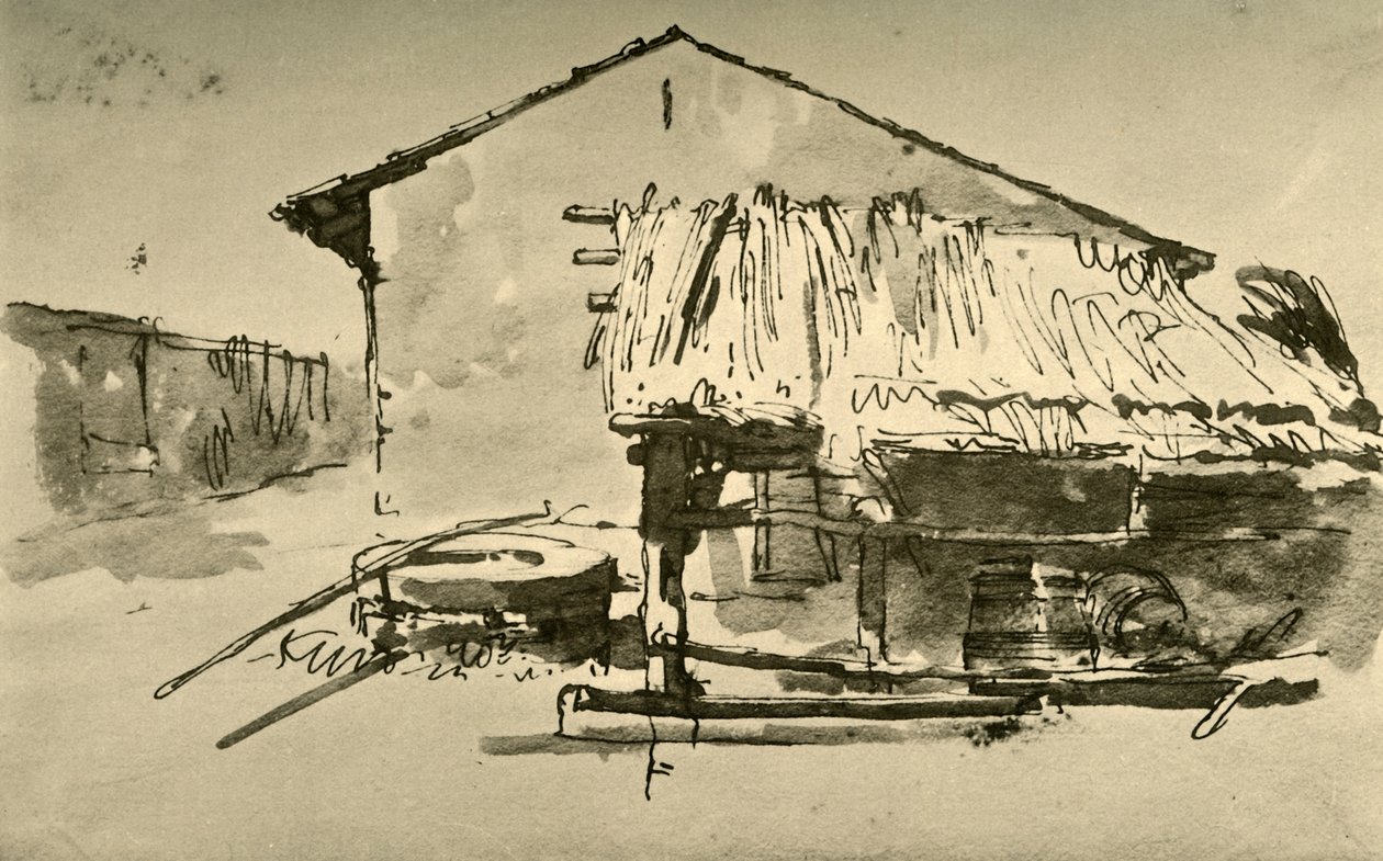 Egy parasztudvar belseje, 18. század közepe, 1928 alkotó: Giovanni Battista Tiepolo