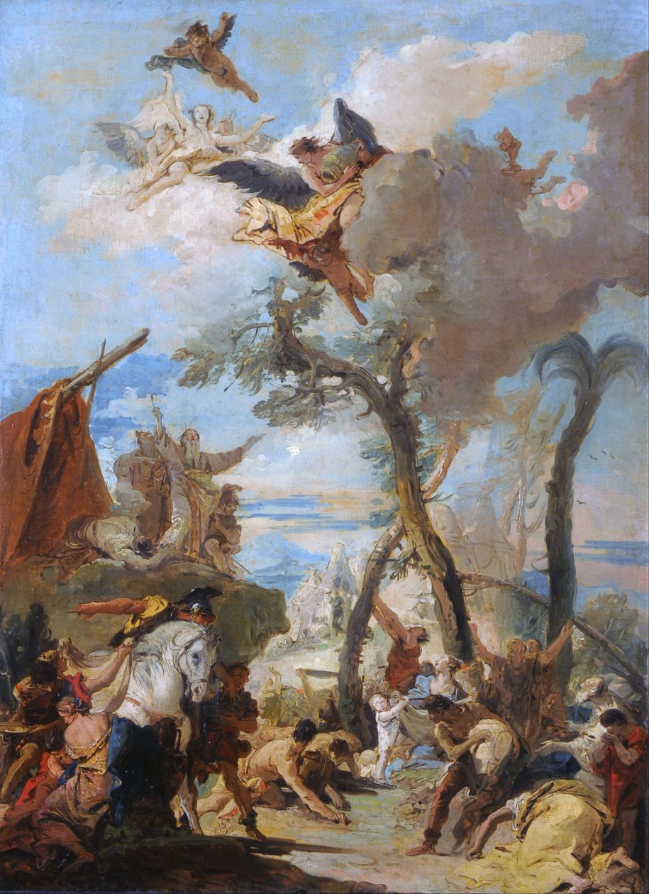 A héberek mannát gyűjtenek a pusztában (vázlat) alkotó: Giovanni Battista Tiepolo