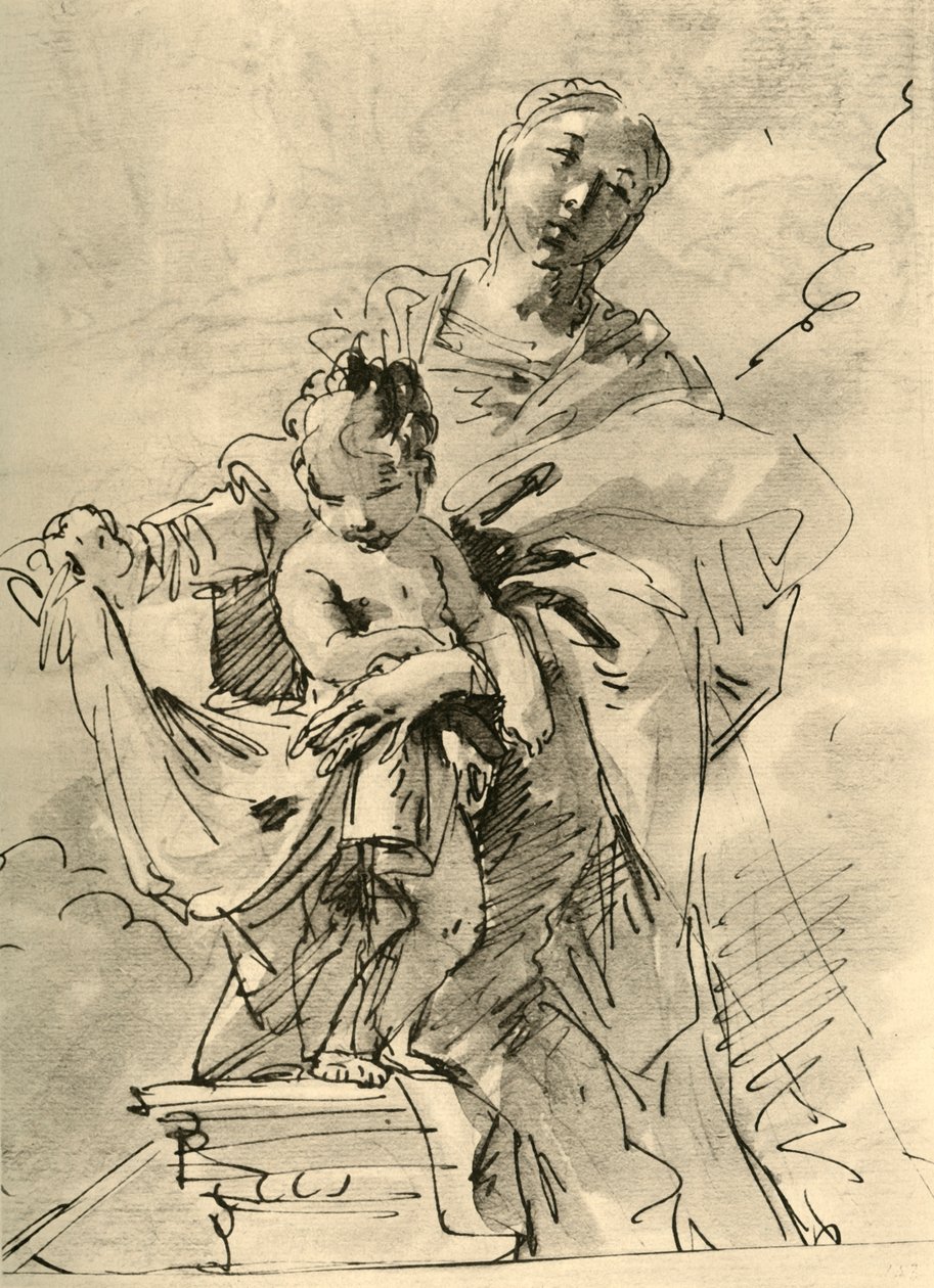 Madonna és gyermeke, 18. század közepe, 1928 alkotó: Giovanni Battista Tiepolo