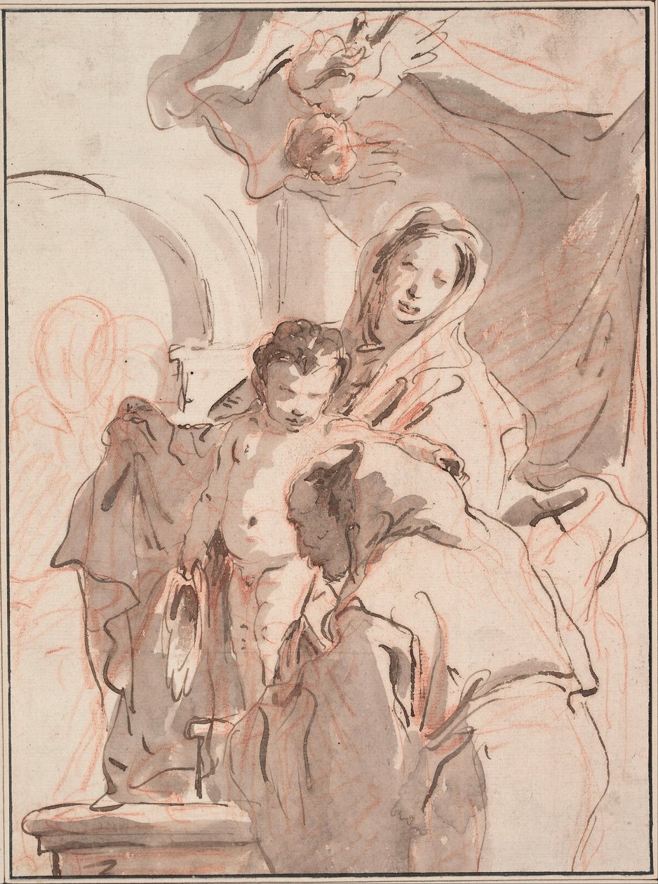 Madonna és gyermeke a szenttel alkotó: Giovanni Battista Tiepolo
