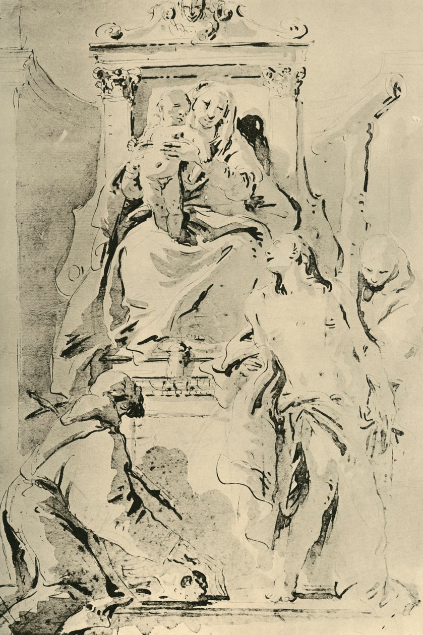 Madonna a szentekkel trónolt, 18. század közepe, 1928 alkotó: Giovanni Battista Tiepolo