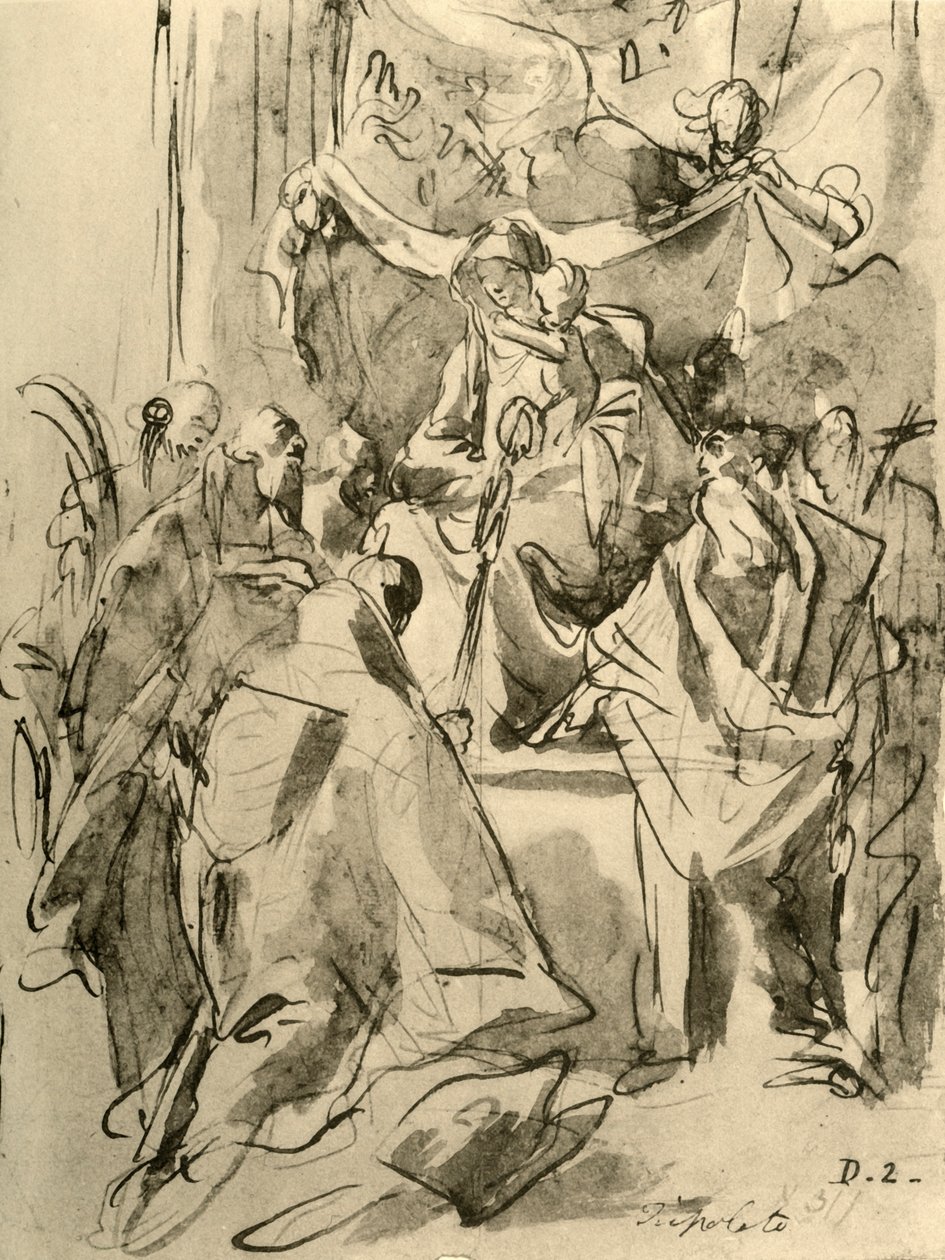 Madonna a szentekkel trónolt, 18. század közepe, 1928 alkotó: Giovanni Battista Tiepolo