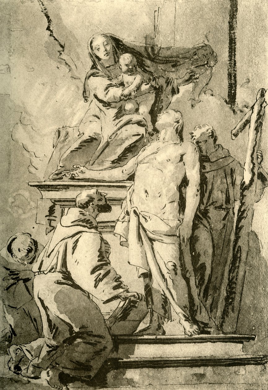 Madonna a szentekkel trónolt, 18. század közepe, 1928 alkotó: Giovanni Battista Tiepolo