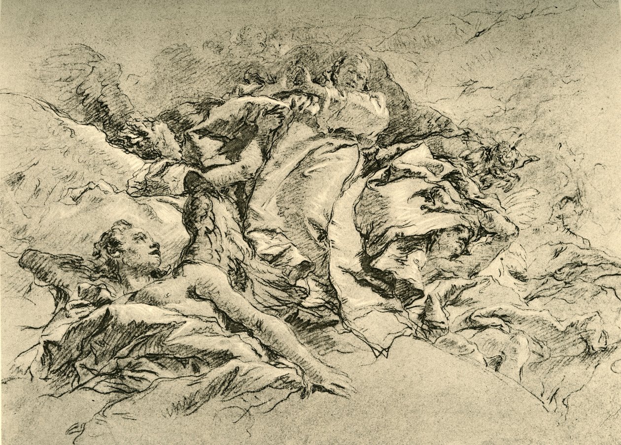 Madonna felhőkben angyalokkal körülvéve, c1754, 1928 alkotó: Giovanni Battista Tiepolo