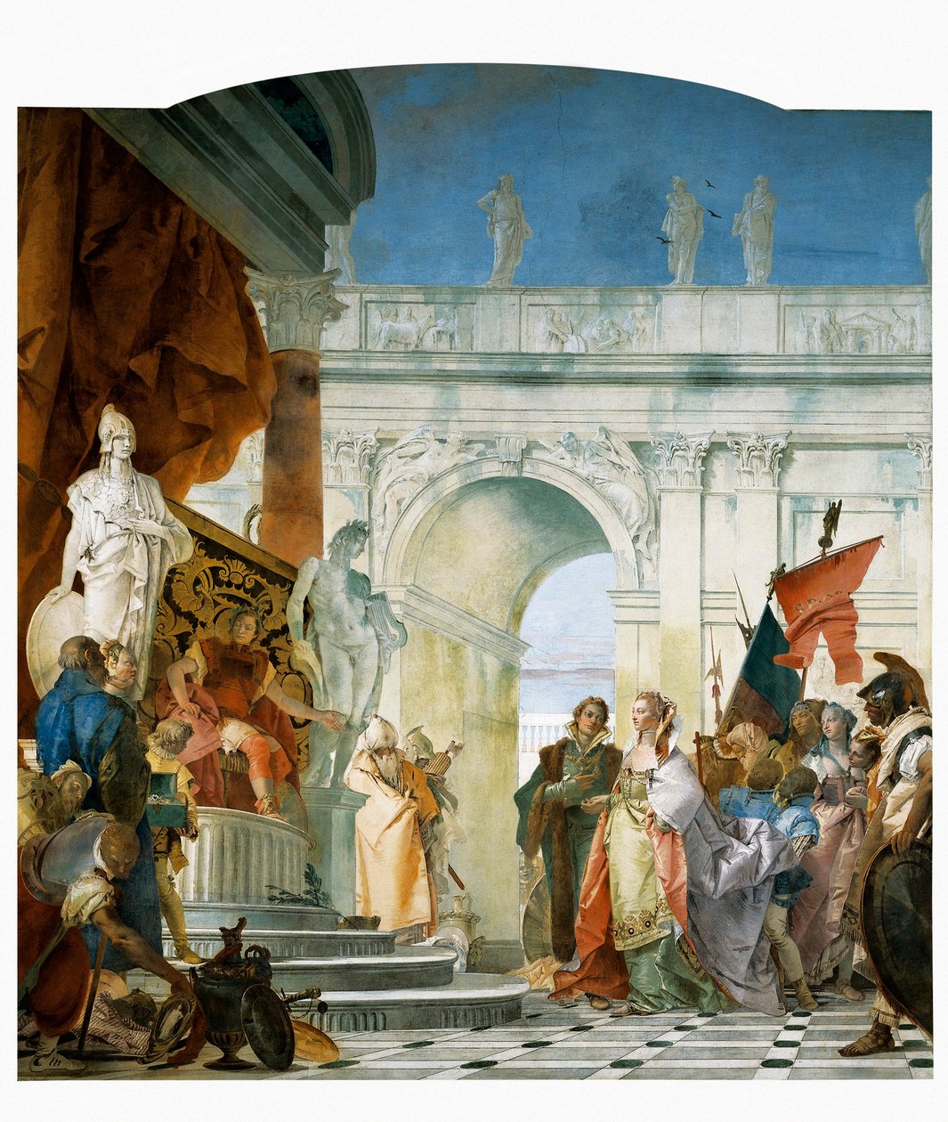 Scipio nagylelkűsége, részlet Scipio Africanus és Nagy Sándor dicsőségeiből, 1743 alkotó: Giovanni Battista Tiepolo