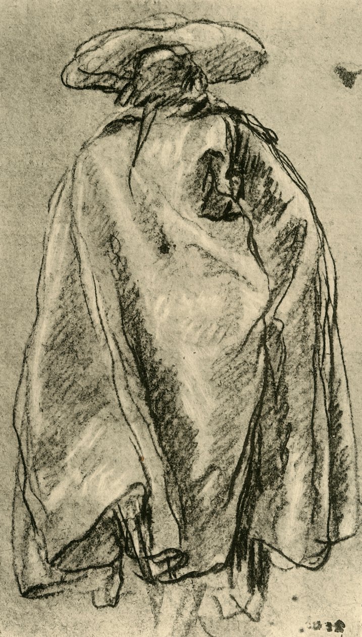 Férfi nagyköpenyben hátulról nézve, 1752, 1928 alkotó: Giovanni Battista Tiepolo