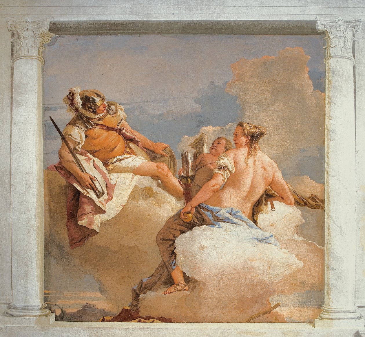 Mars és Vénusz, az Olimpiai istenségek szobájából a Foresteriában (Vendégház) 1757 alkotó: Giovanni Battista Tiepolo