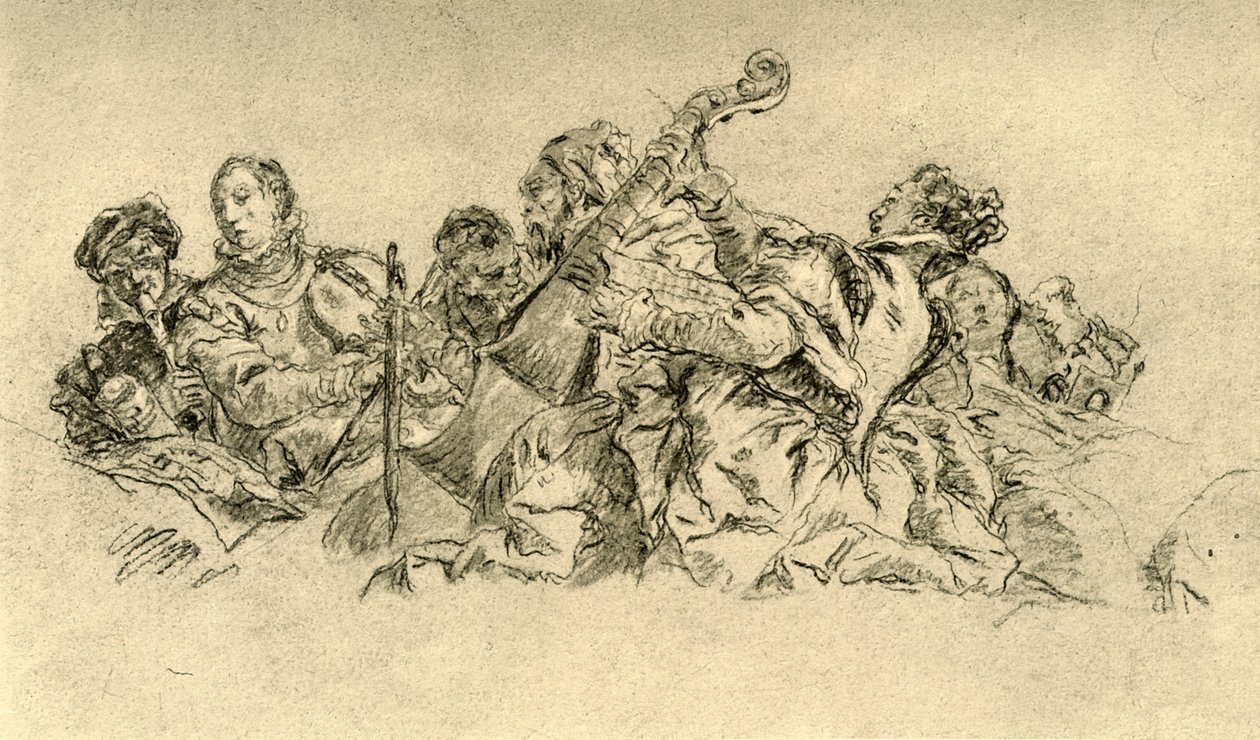 Zenészek, 1752, 1928 alkotó: Giovanni Battista Tiepolo