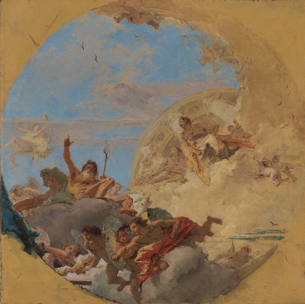 Neptunusz és a szelek. alkotó: Giovanni Battista Tiepolo