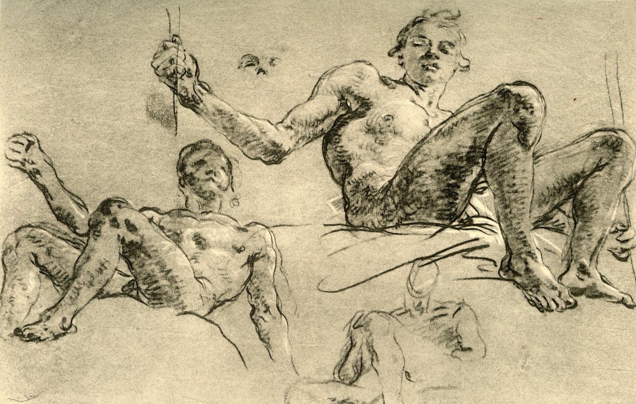 Akt tanulmányok, 18. század közepe, 1928 alkotó: Giovanni Battista Tiepolo