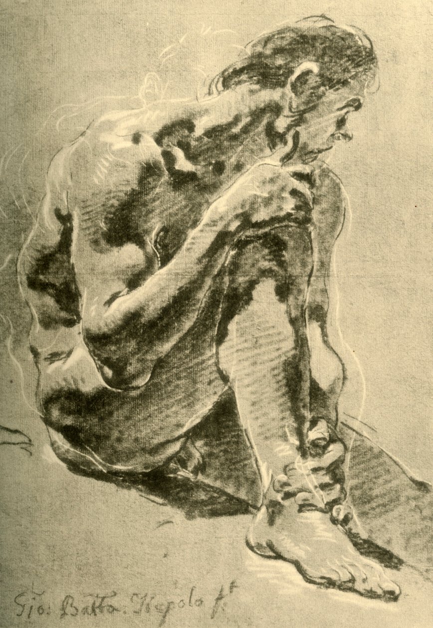 Akt ülő, 1715-1716, 1928 alkotó: Giovanni Battista Tiepolo