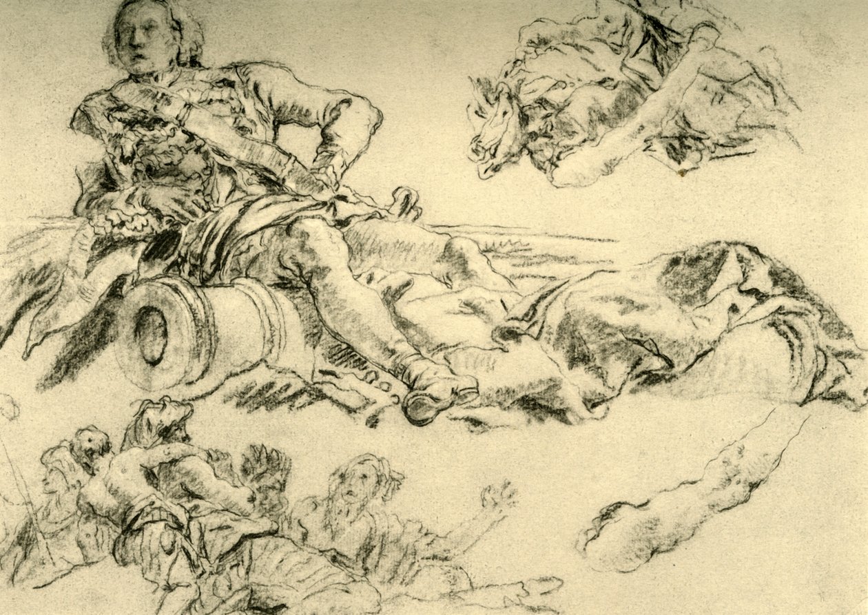 Egy ágyú mellett táborozó tiszt, 1752-1753, 1928 alkotó: Giovanni Battista Tiepolo