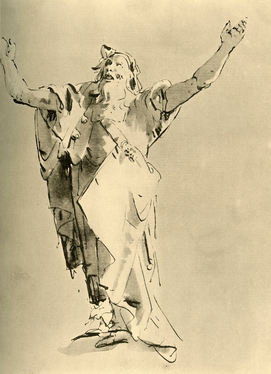 Próféta felemelt karral, 18. század közepe, 1928 alkotó: Giovanni Battista Tiepolo