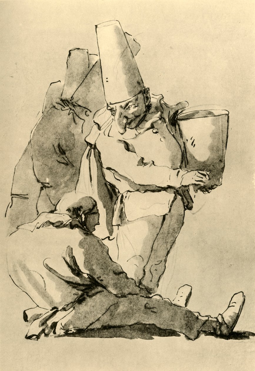 Pulcinelli, 18. század közepe, 1928 alkotó: Giovanni Battista Tiepolo