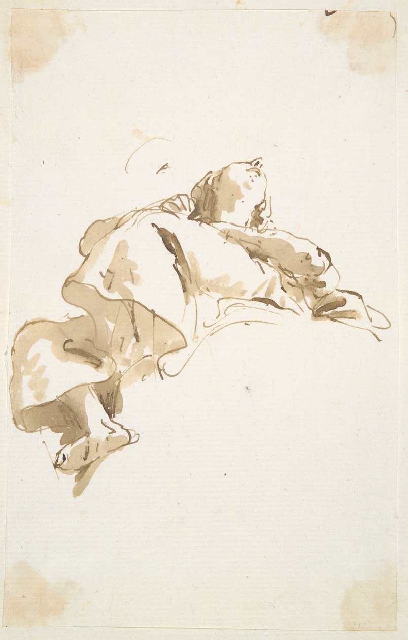 Alulról nézve fekvő női alak alkotó: Giovanni Battista Tiepolo