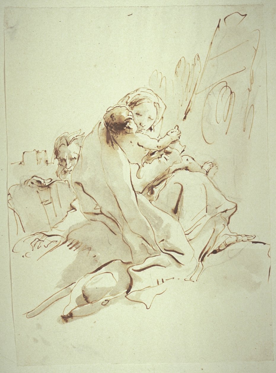 Pihenés az egyiptomi menekülésen alkotó: Giovanni Battista Tiepolo