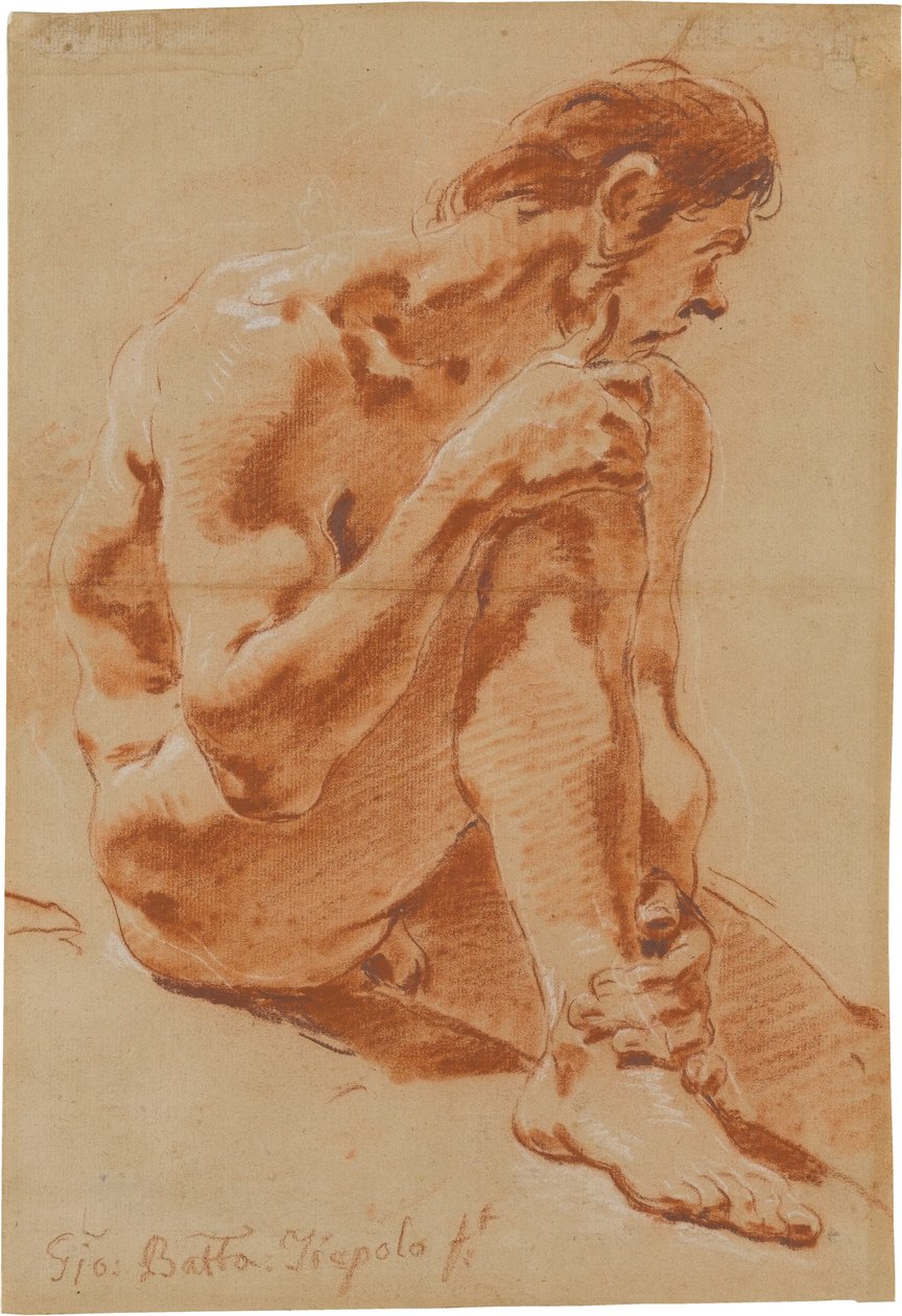 Ülő férfi akt alkotó: Giovanni Battista Tiepolo
