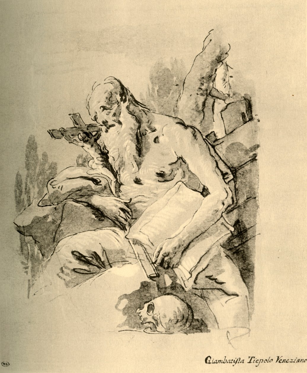 Szent Jeromos, 18. század közepe, 1928 alkotó: Giovanni Battista Tiepolo