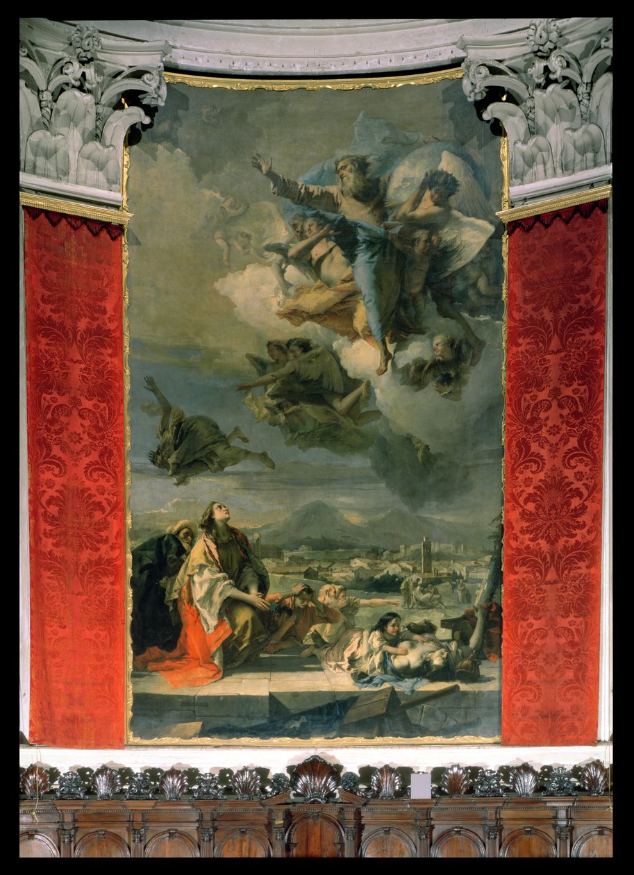 St. Thecla, aki megszabadítja a várost a pestistől alkotó: Giovanni Battista Tiepolo