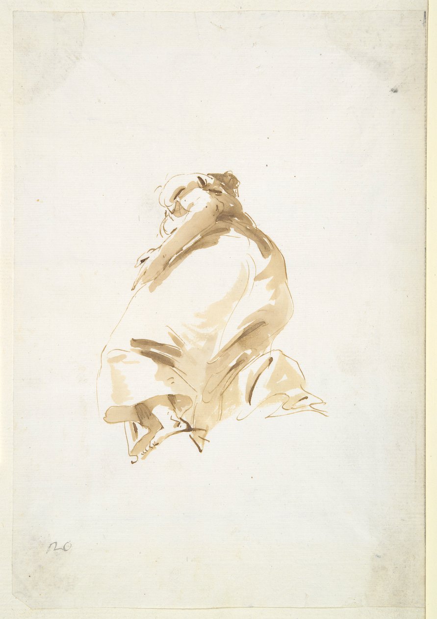 Álló női alak hátulról és alulról nézve alkotó: Giovanni Battista Tiepolo