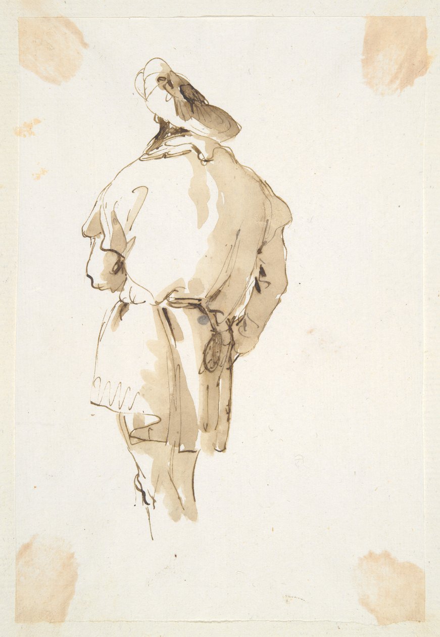 Hátulról nézve álló férfialak alkotó: Giovanni Battista Tiepolo
