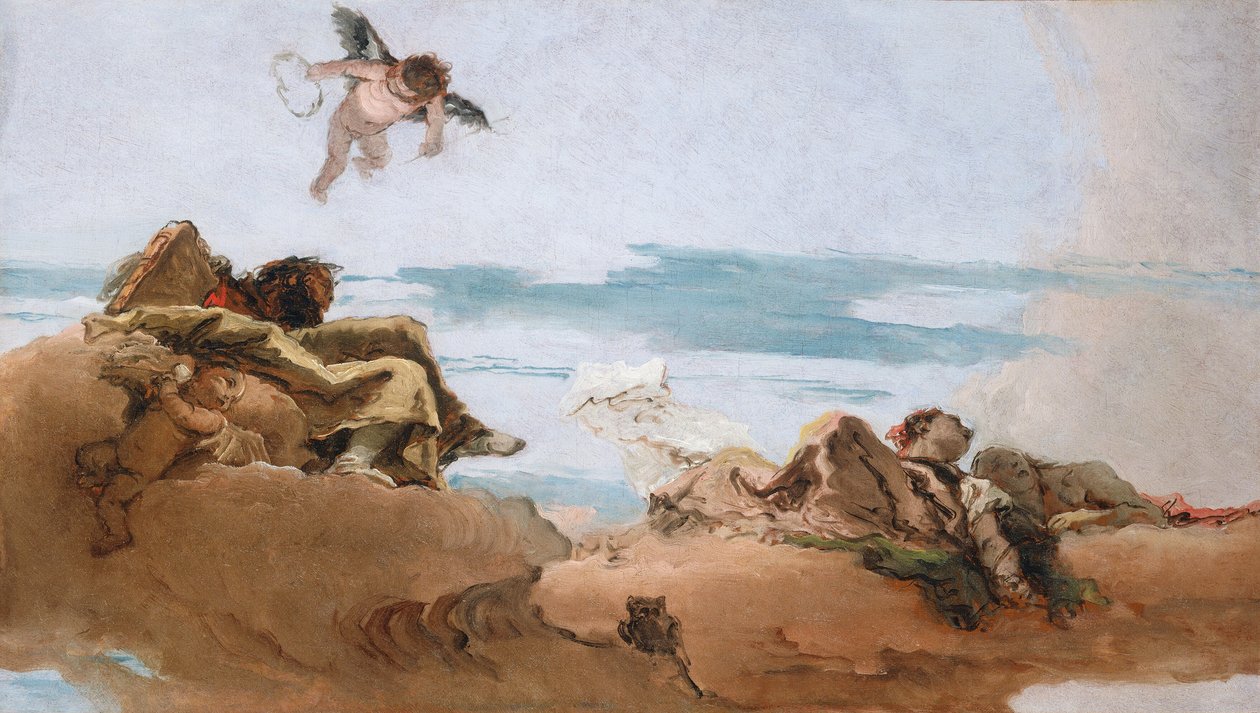 Tanulmány a mennyezethez a tanácsadó megszemélyesítésével, c. 1762. alkotó: Giovanni Battista Tiepolo