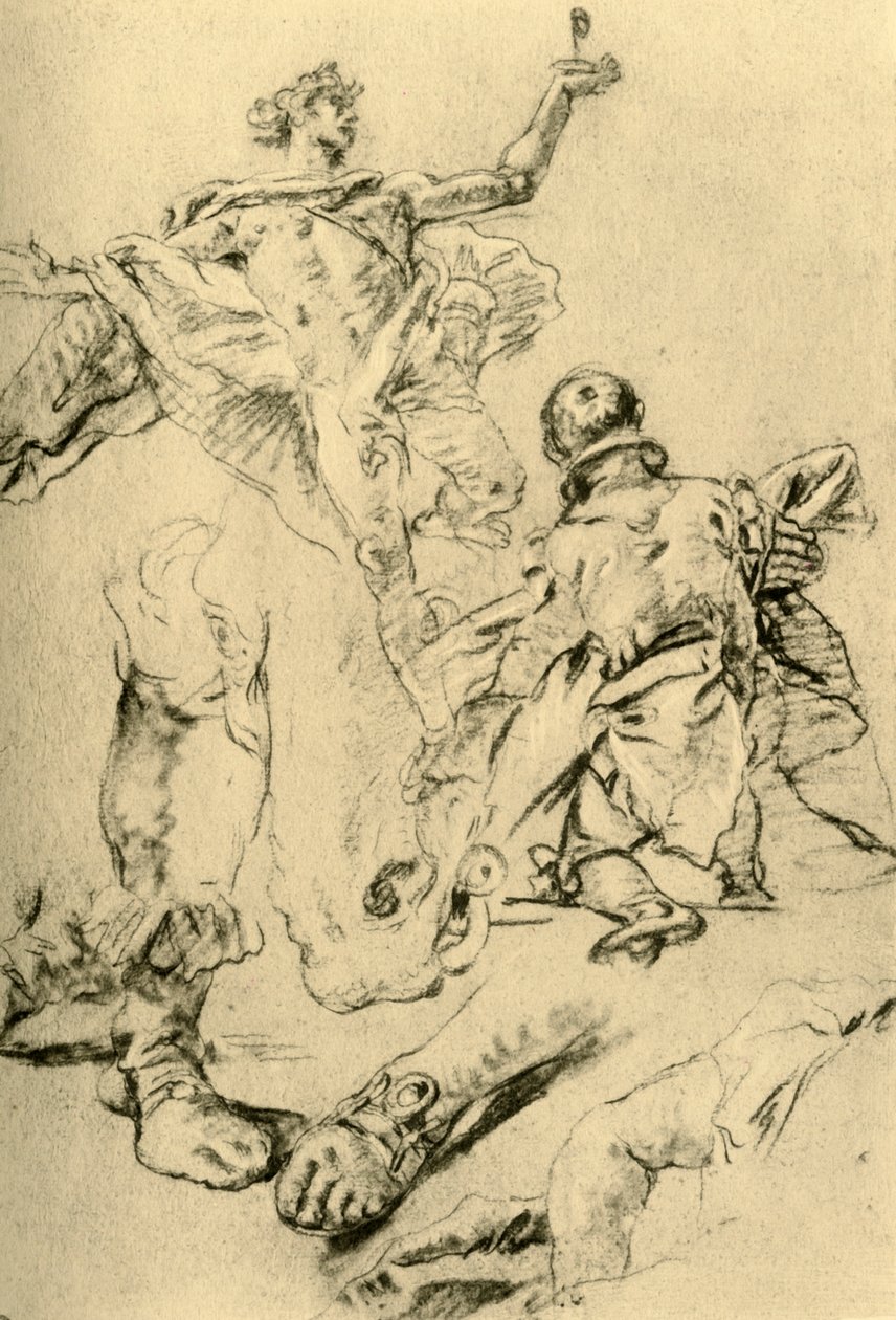 Tanulmány egy oldalra a Kaisersaalban, 1751-1752, 1928 alkotó: Giovanni Battista Tiepolo