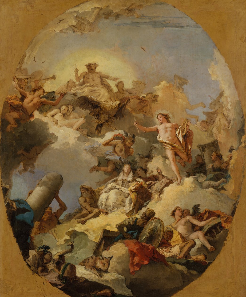 A Spanyol Monarchia apoteózisa, 1760-as évek. alkotó: Giovanni Battista Tiepolo