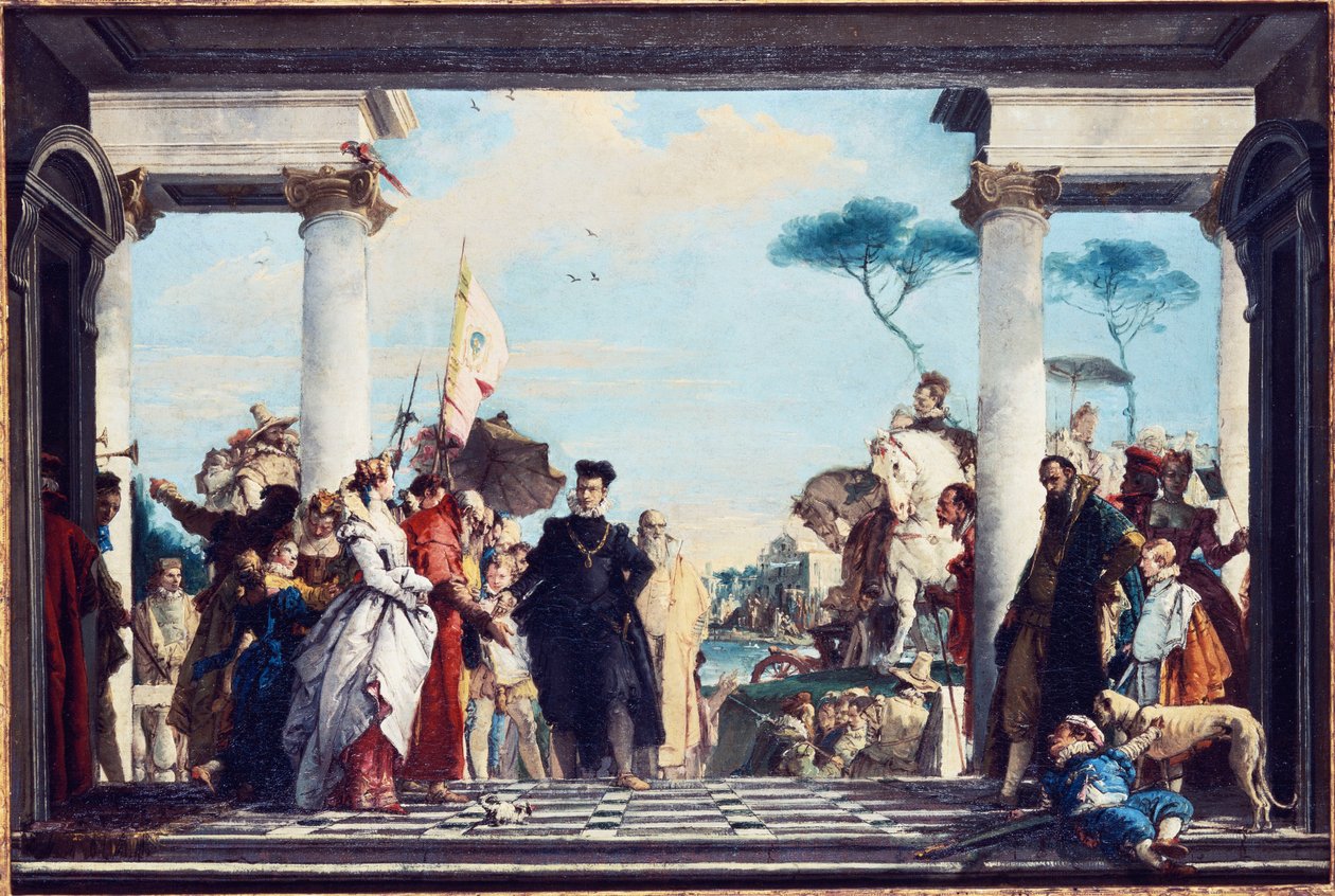 III. Henrik megérkezése a Villa Contariniba, 1750 előtt alkotó: Giovanni Battista Tiepolo