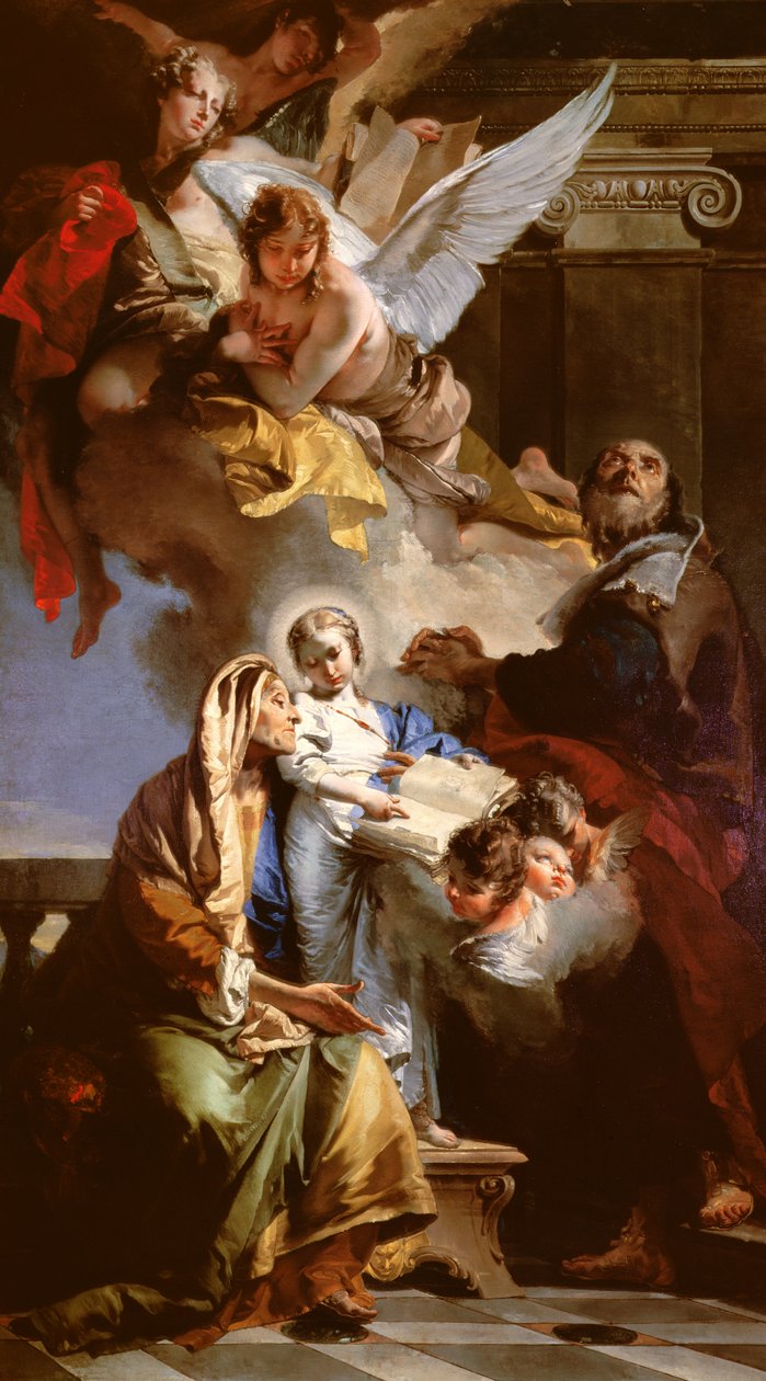 A Szűz nevelése, 1732 (panel) alkotó: Giovanni Battista Tiepolo