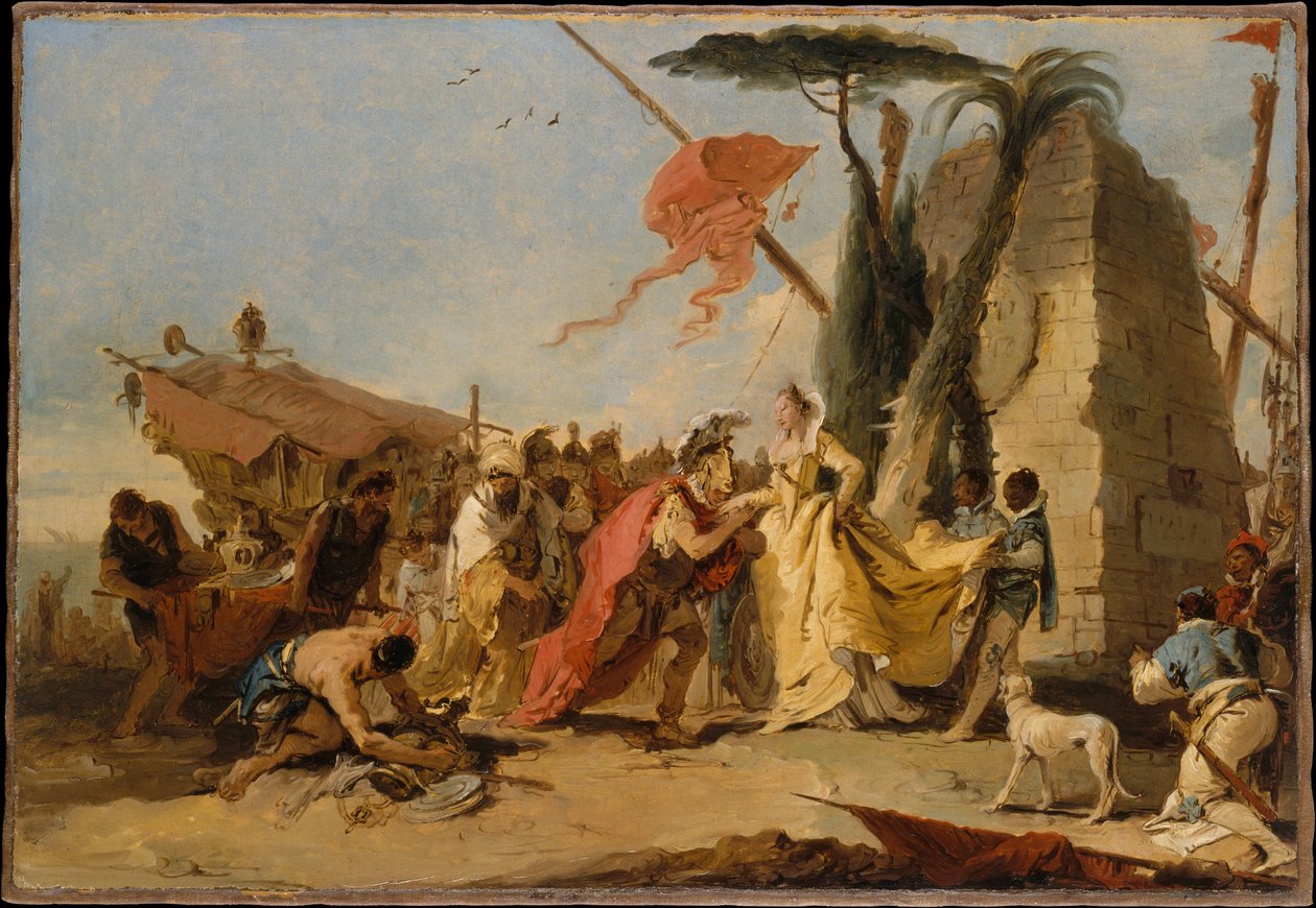 Antonius és Kleopátra találkozása alkotó: Giovanni Battista Tiepolo