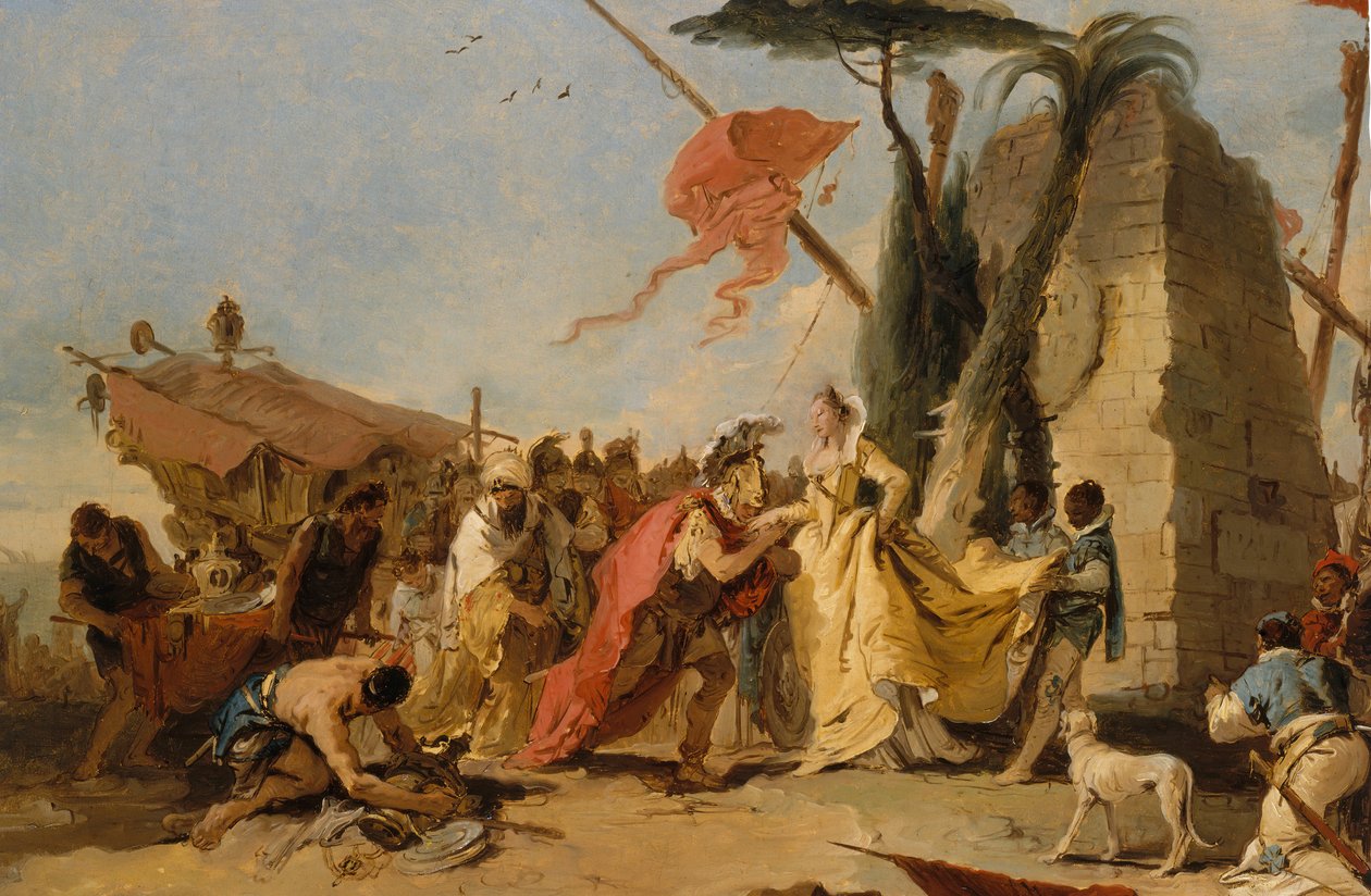 Antonius és Kleopátra találkozása, kb. 1745-47. alkotó: Giovanni Battista Tiepolo