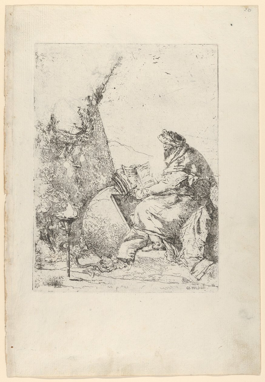 A filozófus, a Scherziből, kb. 1740. alkotó: Giovanni Battista Tiepolo