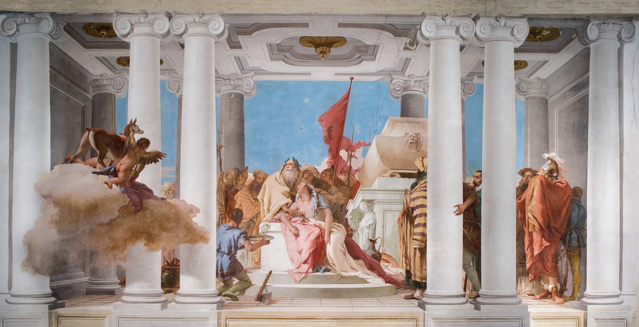 Iphigenia feláldozása a Palazzina bejárati csarnokából, 1757 alkotó: Giovanni Battista Tiepolo