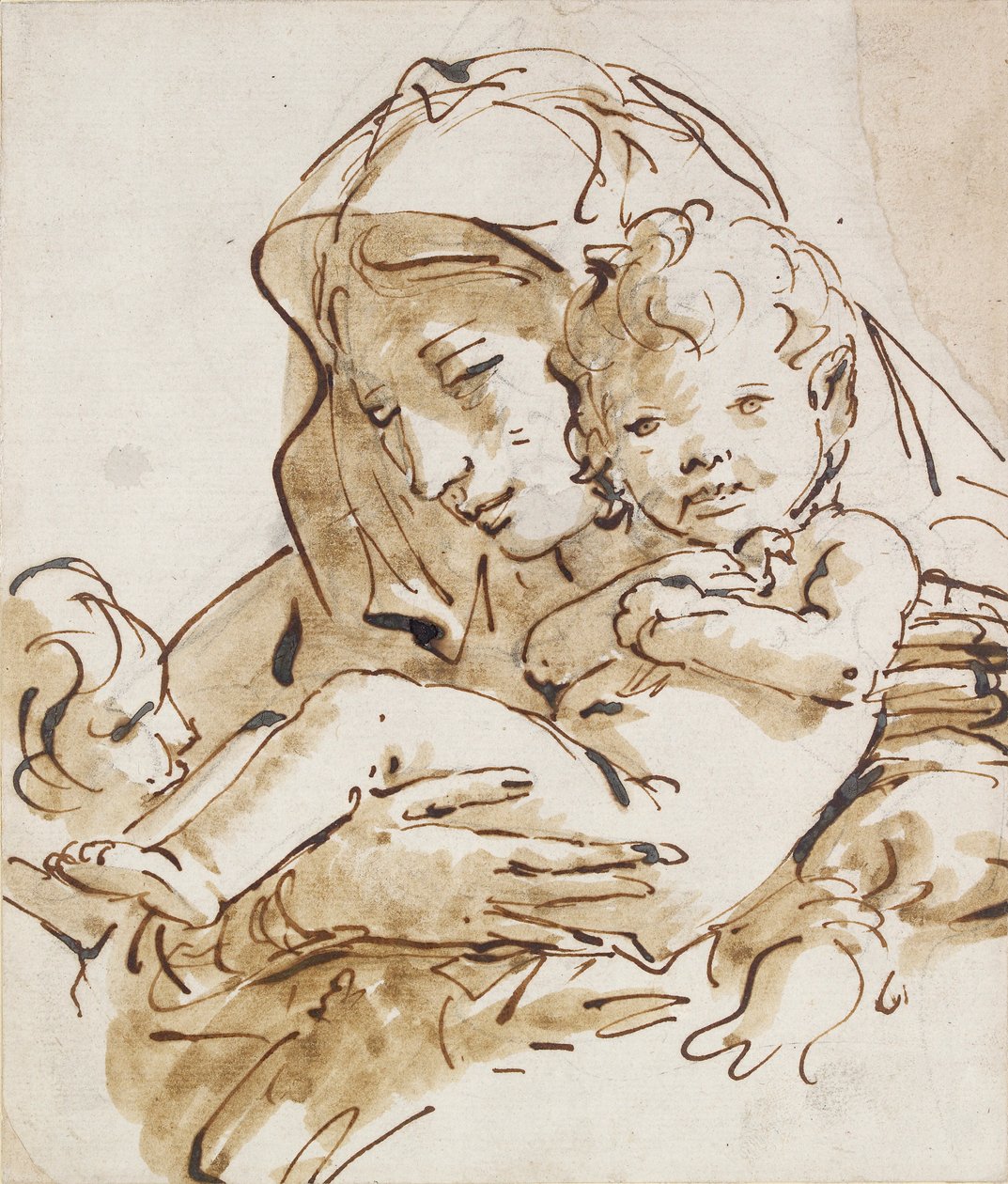 A Szűz és a Gyermek Szent János csecsemővel, 1770. Művészek: Giovanni Battista Tiepolo, Szent János evangélista. alkotó: Giovanni Battista Tiepolo