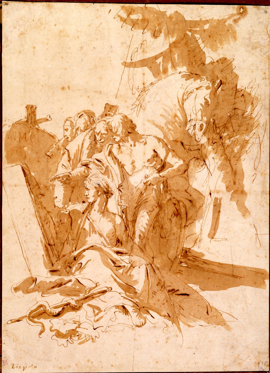 Punchinello sírjának felfedezése alkotó: Giovanni Battista Tiepolo