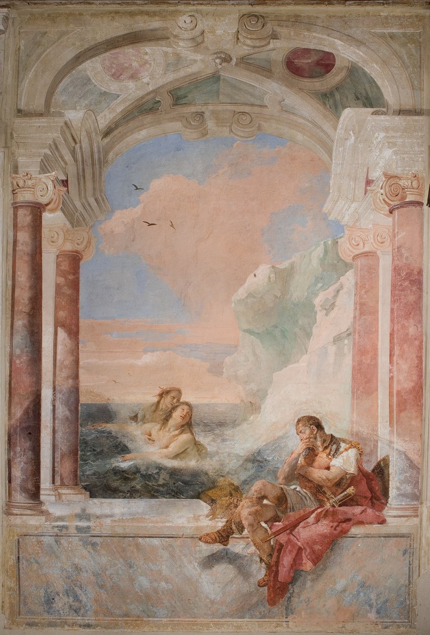 Thetis vigasztalja fiát, Akhilleust, az Iliász szobájából a Palazzinában, 1757 alkotó: Giovanni Battista Tiepolo