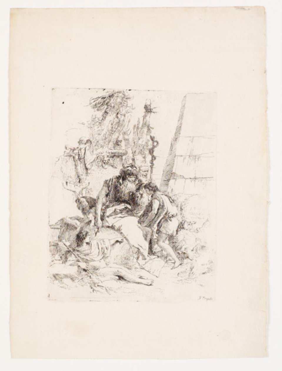 Két ülő varázsló és két fiatal alkotó: Giovanni Battista Tiepolo