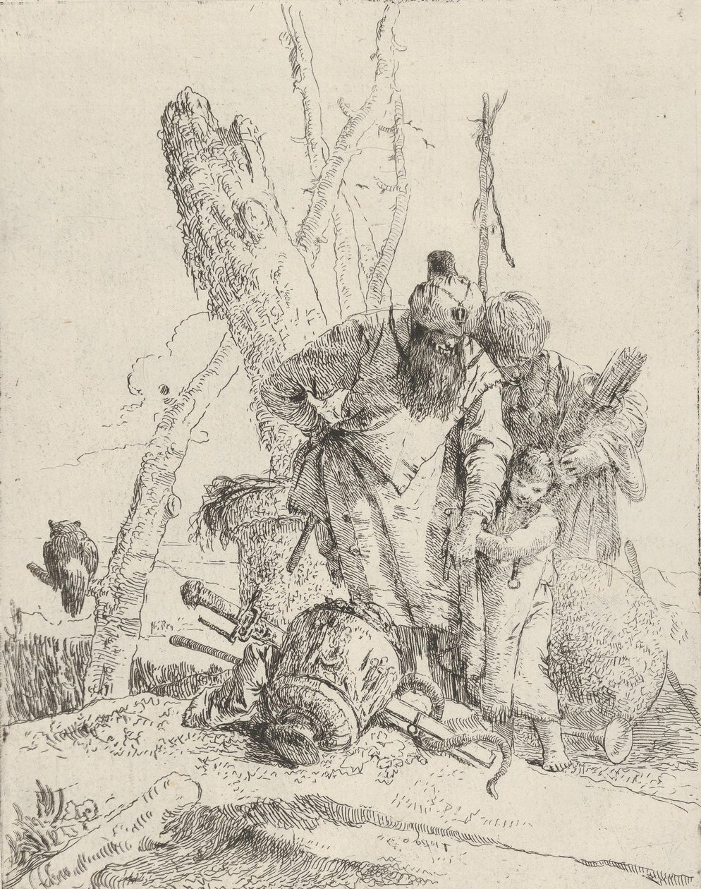 Két asztrológus és egy fiú, a Scherziből, kb. 1743-50. alkotó: Giovanni Battista Tiepolo