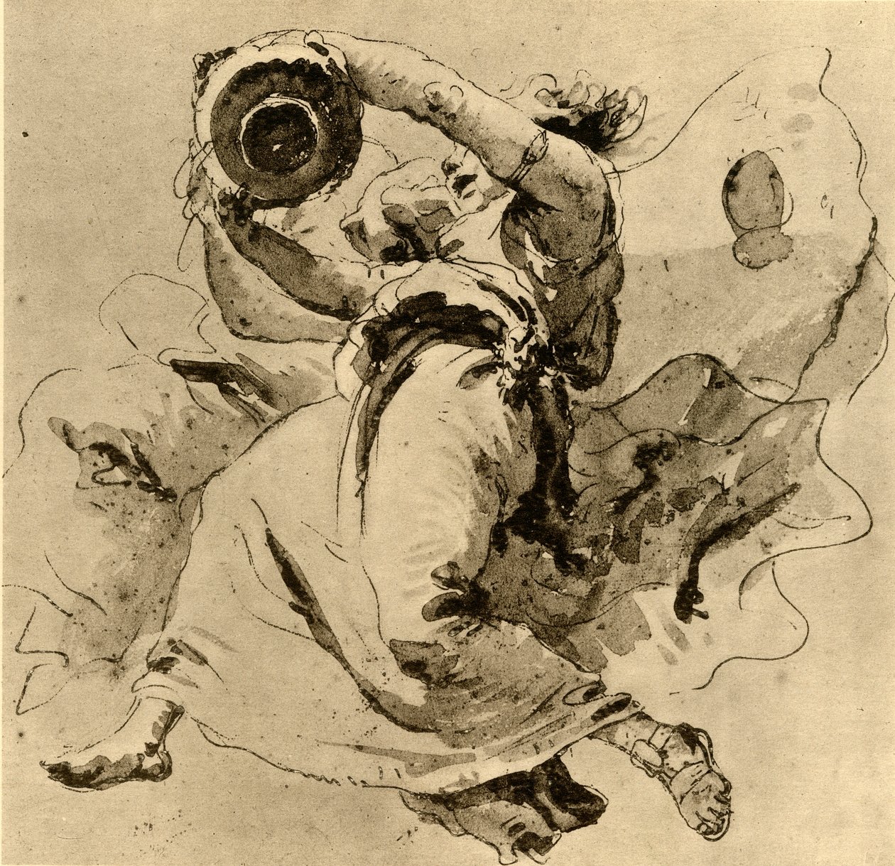 Két zseni korsóval a kezében, 18. század közepe, 1928 alkotó: Giovanni Battista Tiepolo