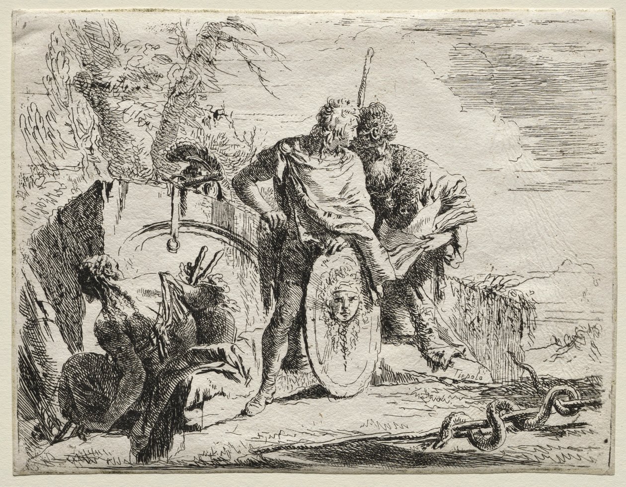 Különféle szeszélyek: Az asztrológus és a fiatal katona. alkotó: Giovanni Battista Tiepolo