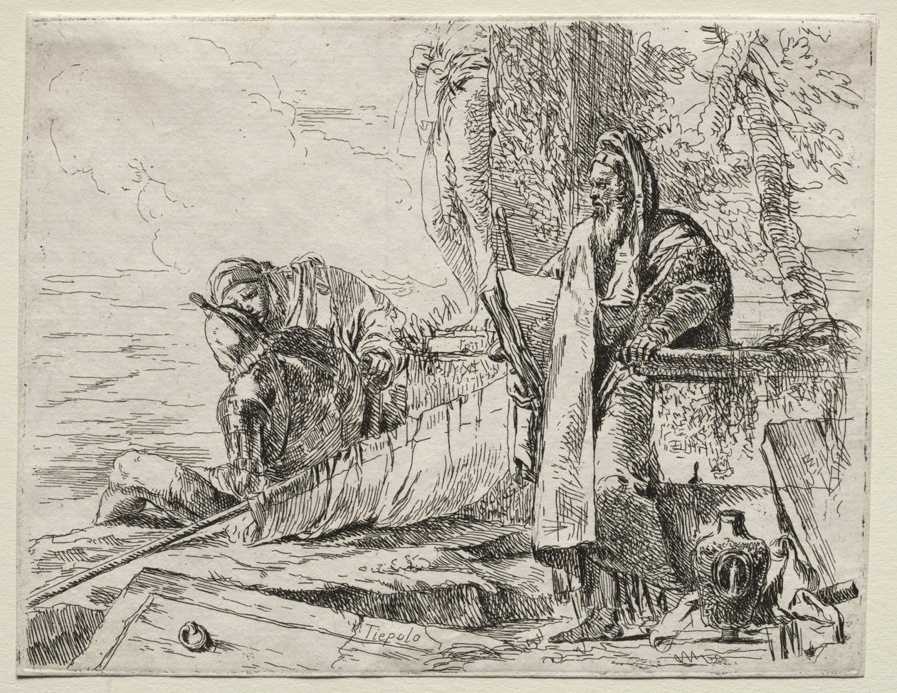 Különféle szeszélyek: A filozófus, aki könyvet tart alkotó: Giovanni Battista Tiepolo