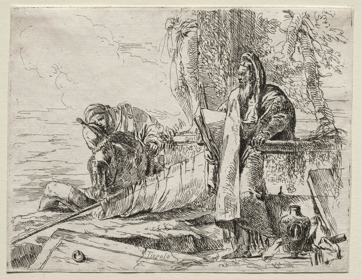 Különféle szeszélyek: A filozófus, aki könyvet tart. alkotó: Giovanni Battista Tiepolo