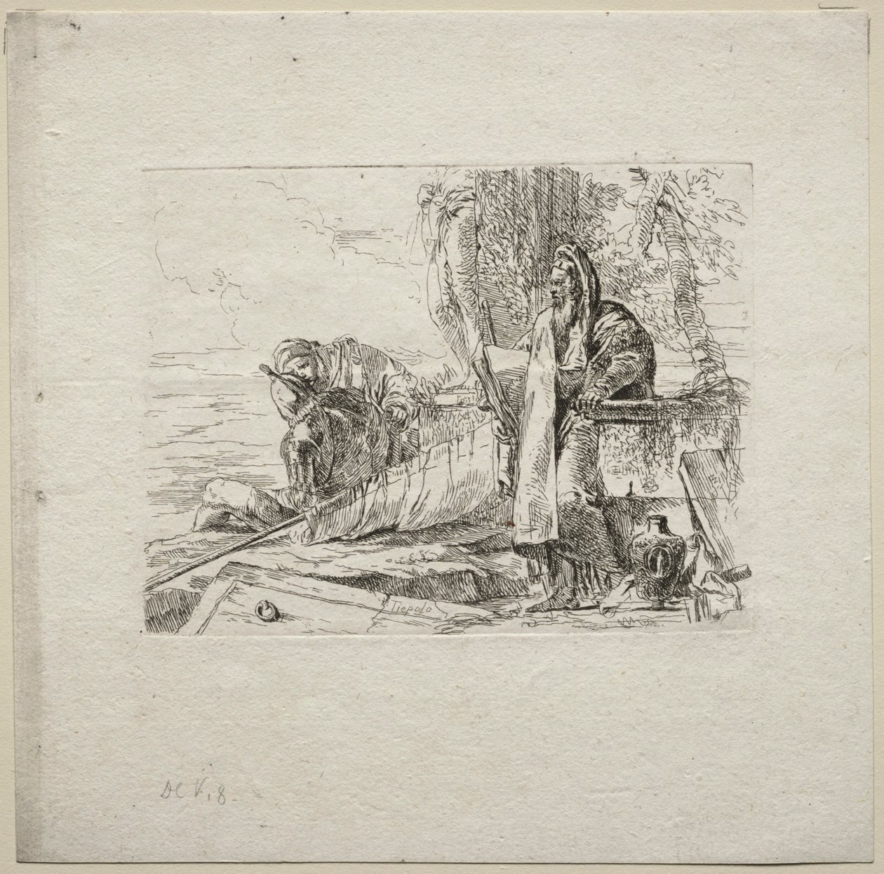 Különféle szeszélyek: A filozófus könyvvel áll, 1785. alkotó: Giovanni Battista Tiepolo