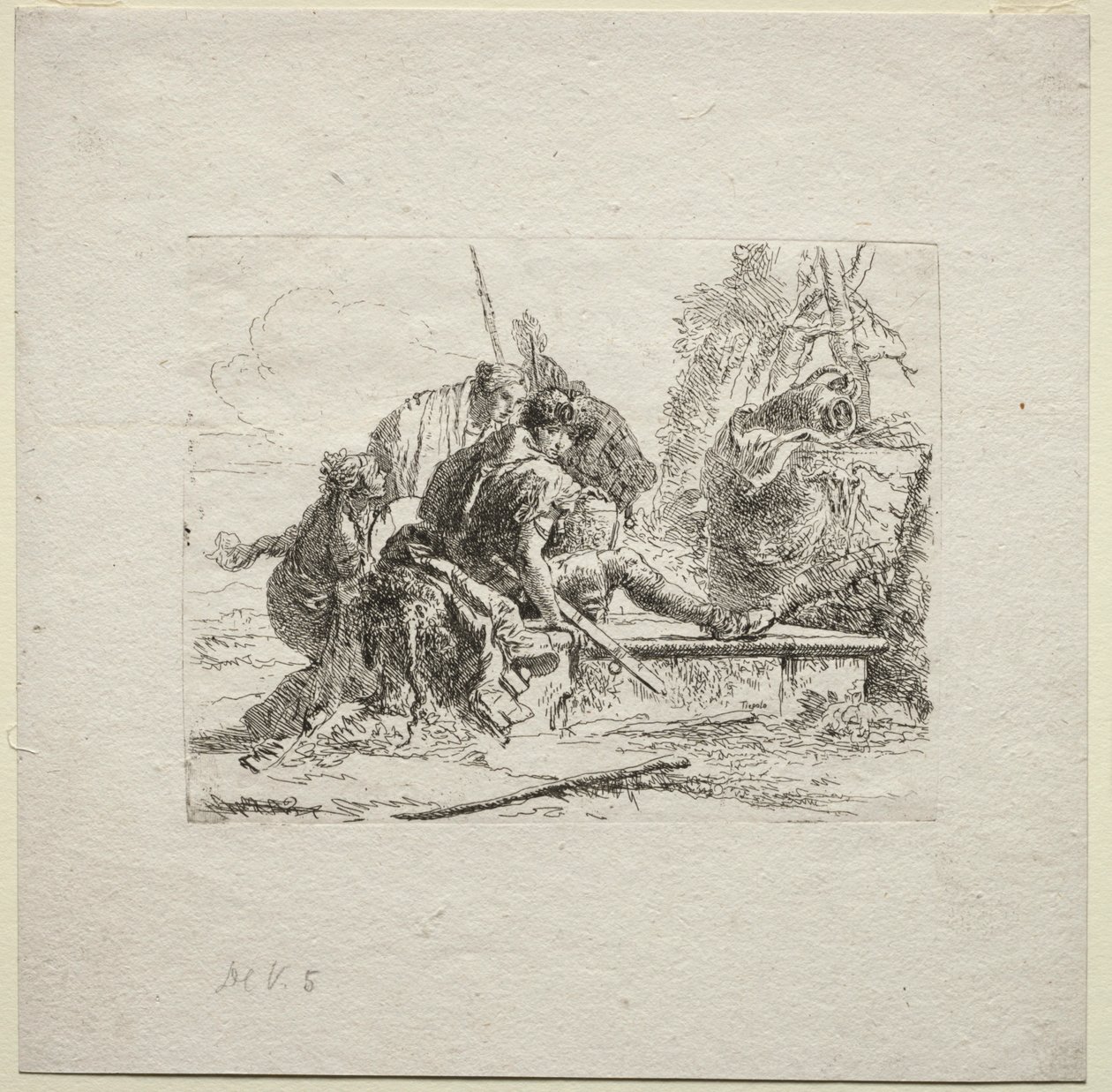 Különféle szeszélyek: A két katona és a két nő, 1785. alkotó: Giovanni Battista Tiepolo