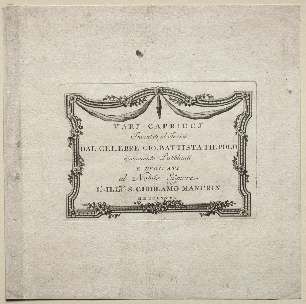 Különféle szeszélyek: Címlap alkotó: Giovanni Battista Tiepolo
