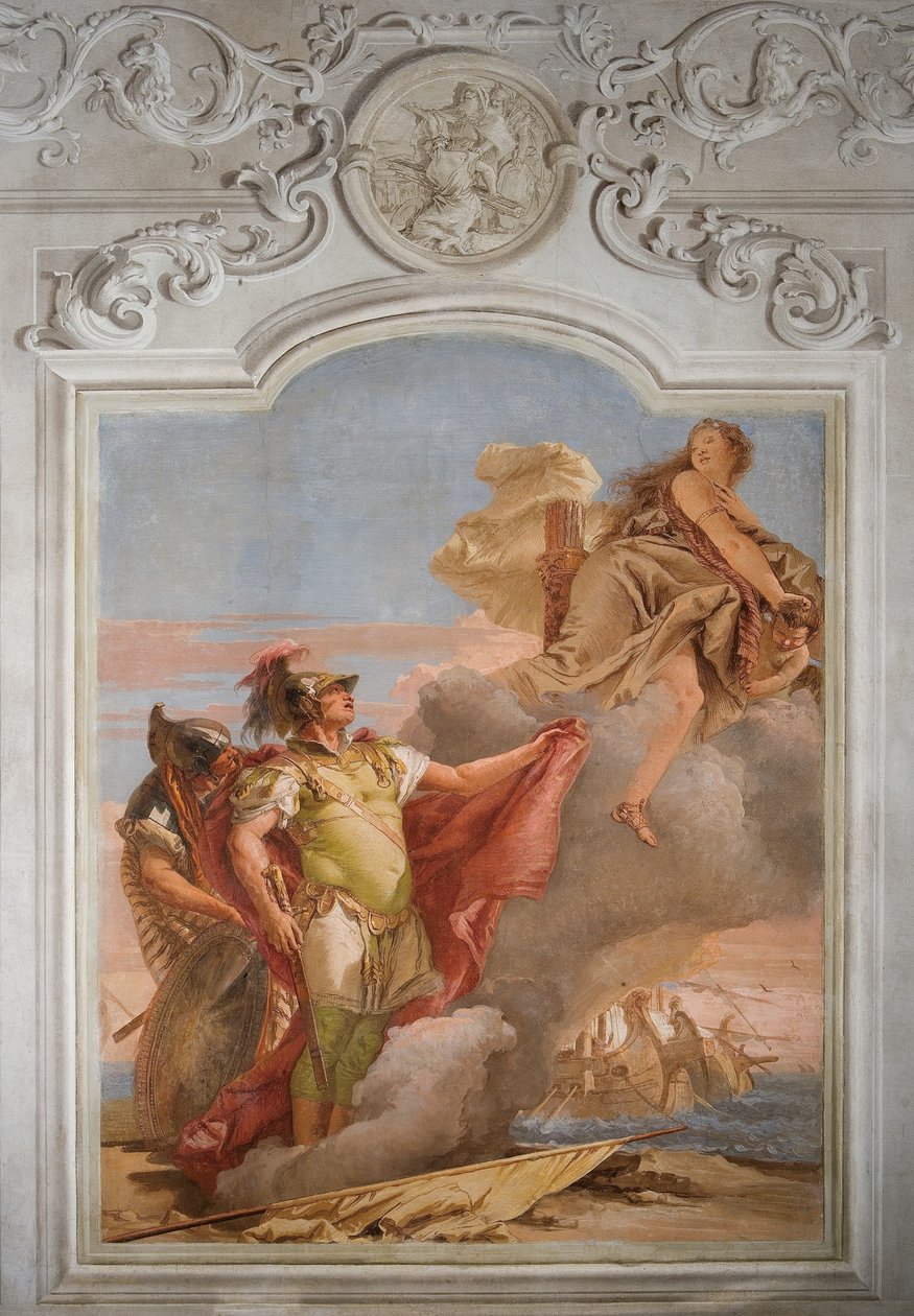 Vénusz búcsú Aeneastól, az Aeneis szobájából a Palazzinában, 1757 alkotó: Giovanni Battista Tiepolo